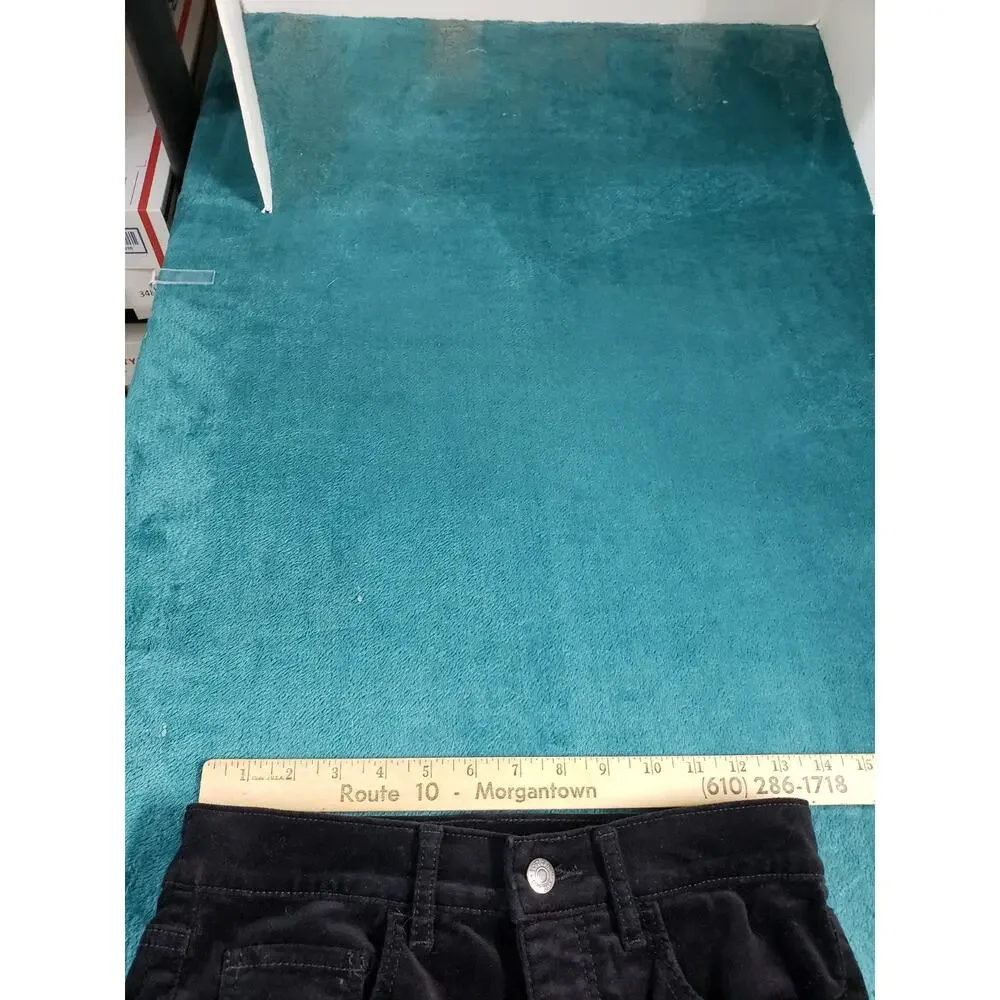 Loft Jeans Size 0 Women Black Pants Corduroy Stretch Mid Rise Flared Wide Leg